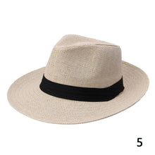 Load image into Gallery viewer, Summer sun mens folding sun hat outdoor sun hat beach hat big straw hat