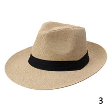 Load image into Gallery viewer, Summer sun mens folding sun hat outdoor sun hat beach hat big straw hat