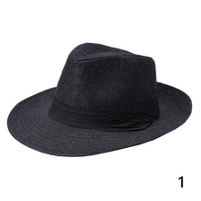 Load image into Gallery viewer, Summer sun mens folding sun hat outdoor sun hat beach hat big straw hat