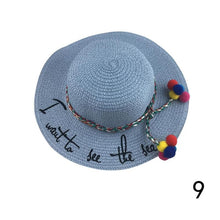 Load image into Gallery viewer, Embroidery Caps Plus Size Ladies Hats Straw Hats Summer Hats Youth Ladies Hats