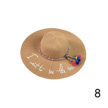 Load image into Gallery viewer, Embroidery Caps Plus Size Ladies Hats Straw Hats Summer Hats Youth Ladies Hats